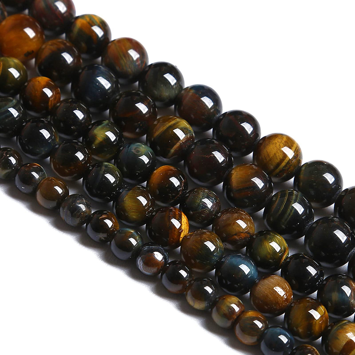 6MM 60PCS Natural Tiger Eye Beads Yellow Blue Stone Loose Beads for Jewelry Making DIY Bracelet Necklace