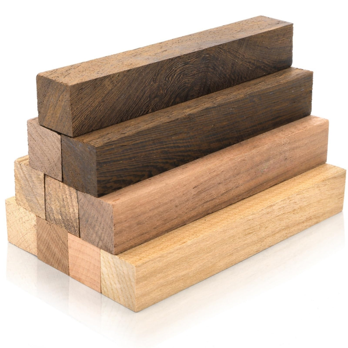 Cididu 10 Pack Exotic Wood Pen Blanks, Wood Blanks for Pen Turning, Unfinished Carving Blocks, Hard Woodcarving Block for Pen Making Supplies DIY Crafts Gifts, Easy to Drill, 5'' x 3/4''
