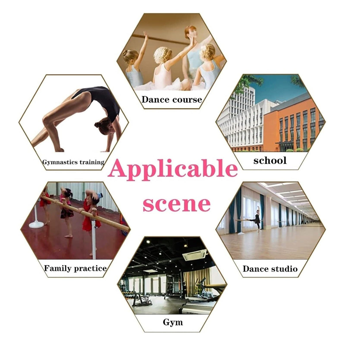 PAHION Ballet Barre Freestanding Portable Ballet Bar Length 1.5m Height Adjustable Yoga Dance Stretching Sticks Professional Mobile Ballet Pole with Slip-Resistant Rubber Feet