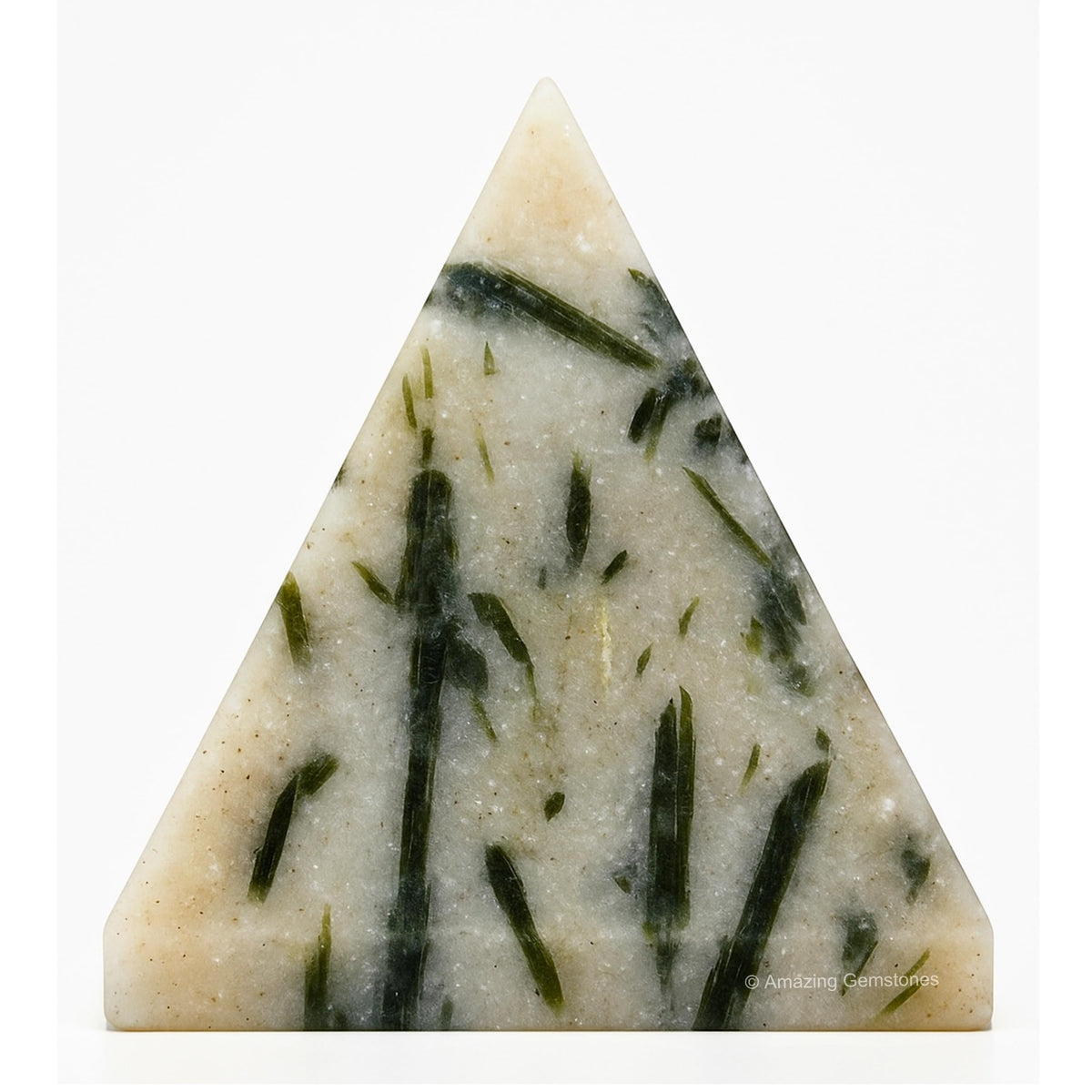 Amazing Gemstone Green Tourmaline in Quartz Pyramid Crystal Healing Stones - 2" Great Pyramid Figurine of Natural Stone Pyramid for Meditation, Reiki, Chakra Balancing and Crystal Pyramids Grid