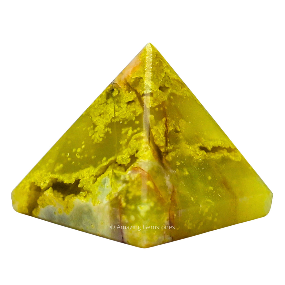 Amazing Gemstone Green Opal Pyramid Crystal Healing Stones - 1" Great Pyramid Figurine of Natural Stone Pyramid for Meditation, Reiki, Chakra Balancing and Crystal Pyramids Grid