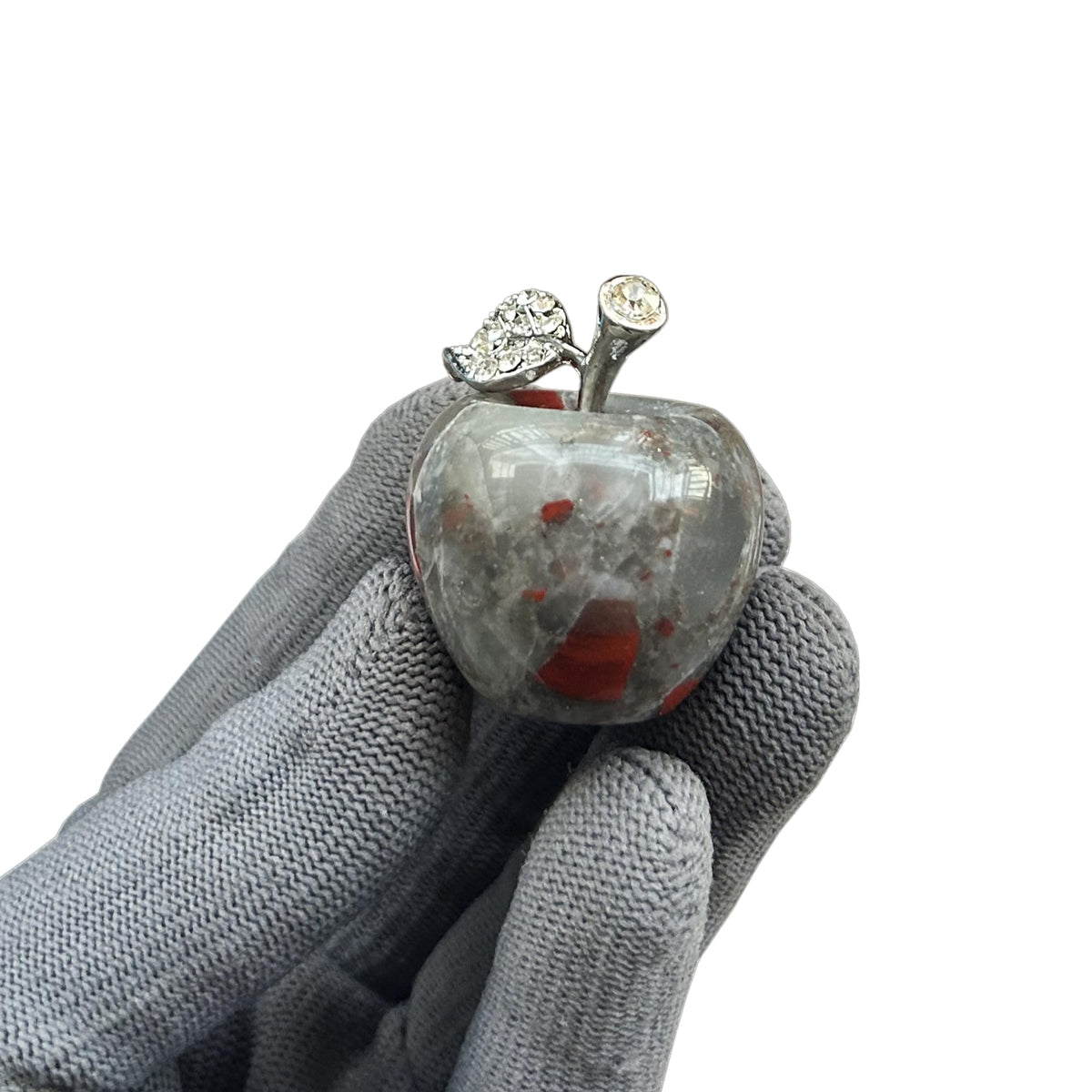 Sunshcat Natural African Bloodstone 1.18 Inchs Apple Crystal and Healing Stone Statues,Room Decoration Christmas Decorations Thanksgiving Gifts Office Gifts Collectibles