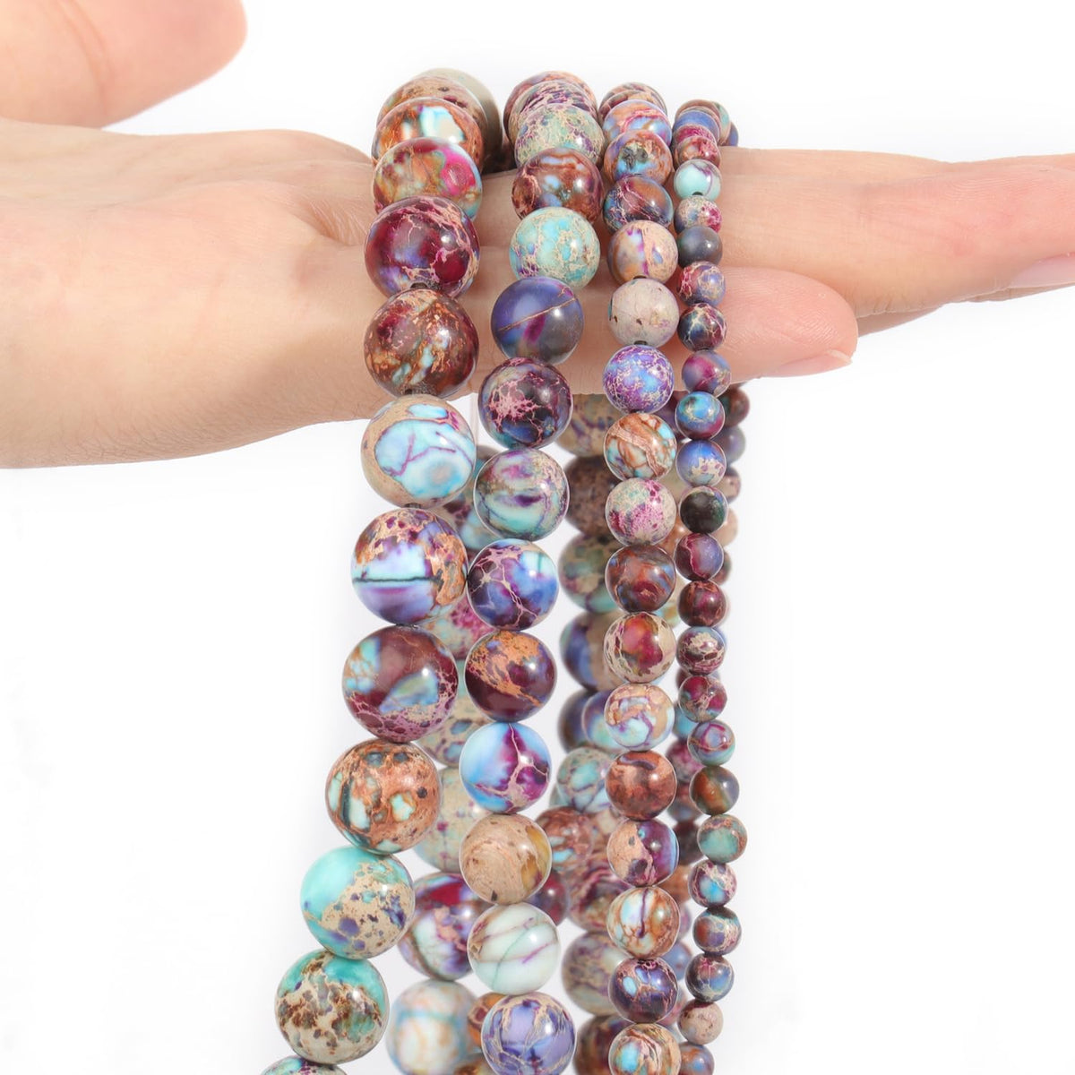 NITOPUPU 10mm 37pcs Purple Emperor Natural Stone Beads for Jewelry Making Supplies, Round Crystal Beads for Bracelets Necklace DIY Crafts