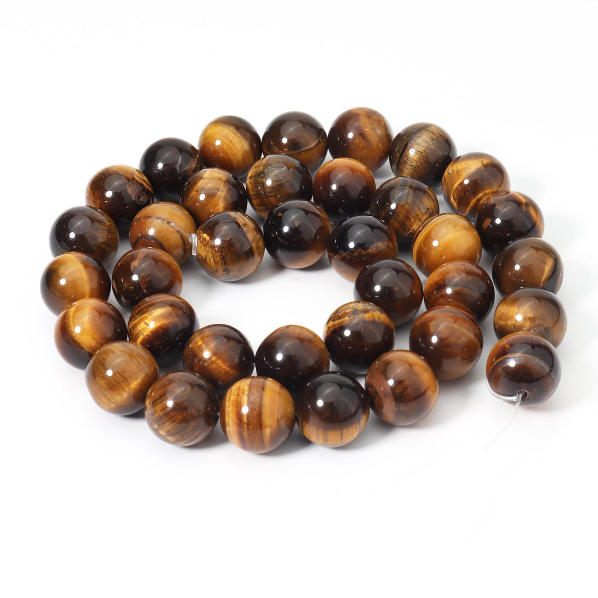Siomia 60pcs 6mm Natural Yellow Tiger Eye Gemstone Beads Energy Healing Crystal Round Loose Stone Beads for Jewelry Making, DIY Bracelets Necklaces
