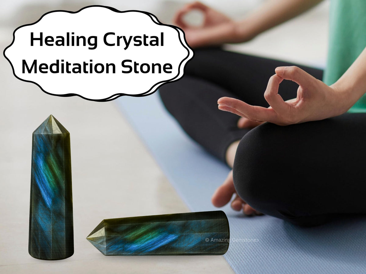 Amazing Gemstone Labradorite Crystal Towers - Natural Healing Crystal Point Obelisk for Reiki Healing and Crystal Grid (2" to 3" INCH)