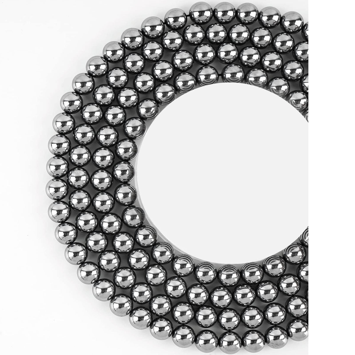 10mm Terahertz Round Bead - 35PCS Bulk Gemstone Beads for Jewelry Making, DIY Bracelets, Necklaces - Includes Crystal Stretch Cord - Stone Beads for Crafting Gifts