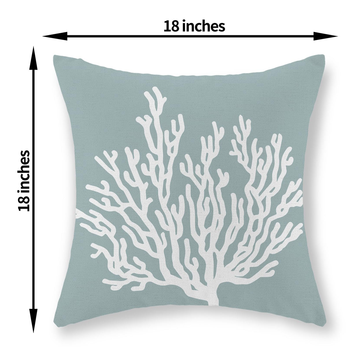 GOLIANDA Coastal Pillow Covers 18x18 Inch Set of 2 Blue Coral Starfish Throw Pillows Nautical Ocean Decorations Summer Linen Beach Pillowcase Outdoor Decor Farmhouse Cushion Case for Home Living Room