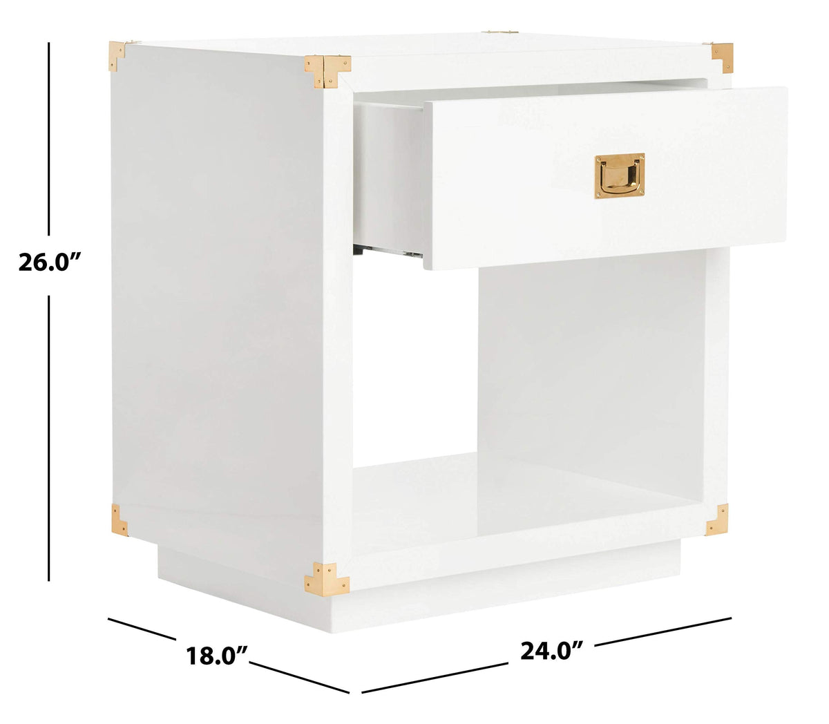 Safavieh Couture Collection Lella White Lacquer Side Table