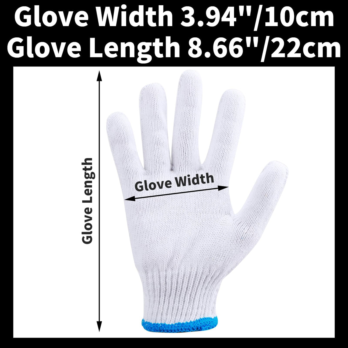 ENPOINT White Gloves Men Women, 12 Pairs Cooking Gloves for BBQ, Cooking, Grilling, Oven, Heat Resistant, Mechanics, Welding, Gardening Field Dressing Safty Work Gloves Bulk, Medium