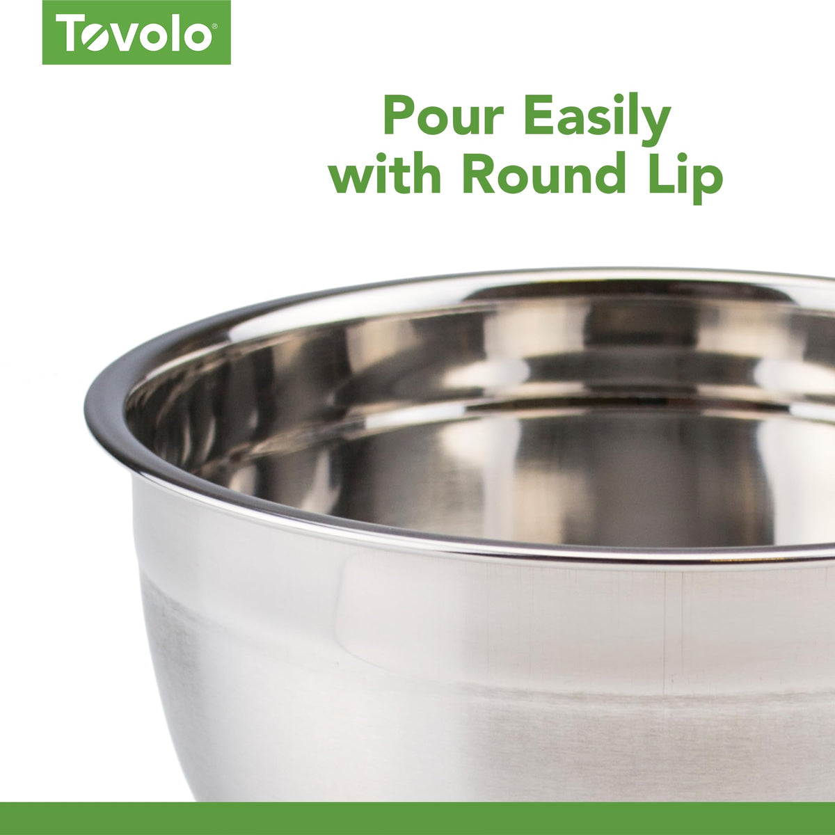 Tovolo XL Mixing Bowl Stainless Steel 7 Quart Extra Large Metal Mixing Bowls, Dishwasher Safe Big Deep Metal Bowl for Baking and Cooking Prep with Easy Pour Lip, Bowl for Salad Mixing Bread Kneading