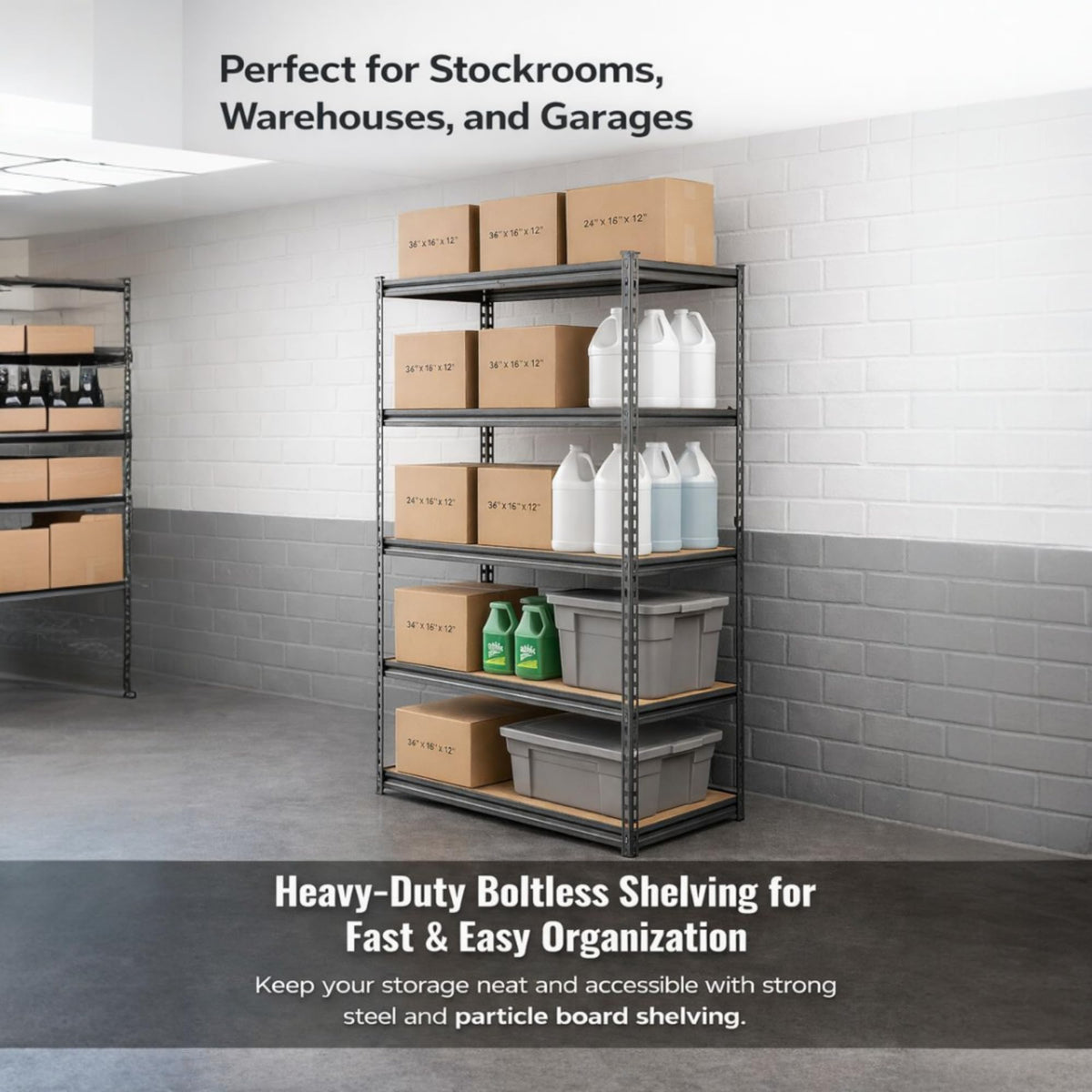 PRO&Family 24"x 72"x 84" 5 Shelves Heavy Duty Shelving Unit - Industrial Garage Storage Rack Z- Beam Storage Shelf Shelf Organizer Metal Wood Storage Shelves System
