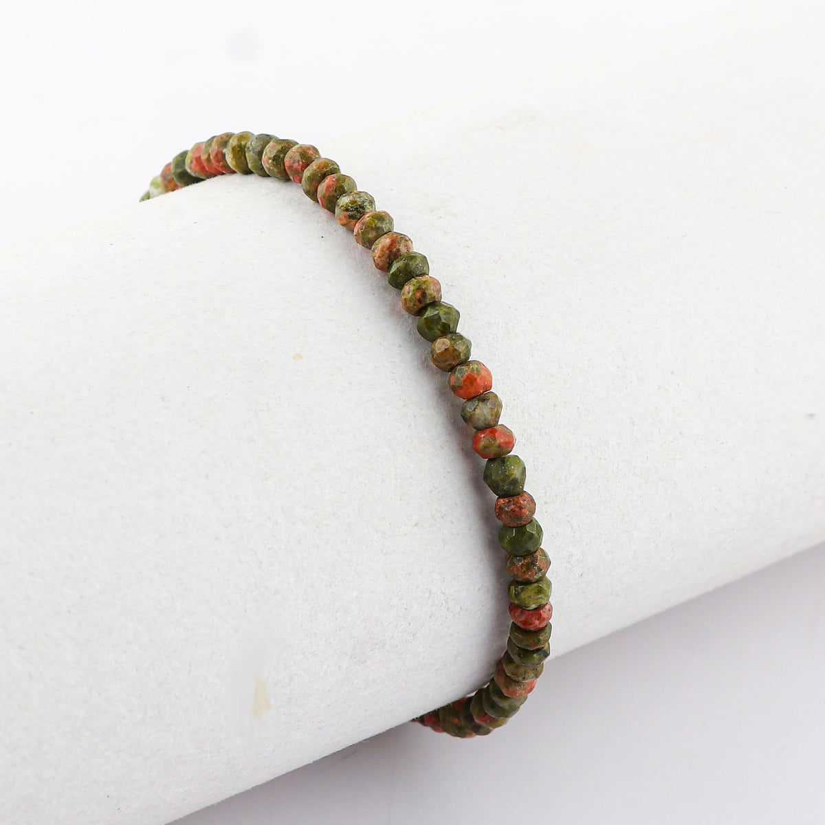 CRYSTALINES Natural Unakite Gemstones Beads Dainty Bracelets, Handmade, Beaded Crystals Jewelry, Women Bracelet, Bohemian, Silver Plated, Adjustable Chain-7+1inch, AAA Grade