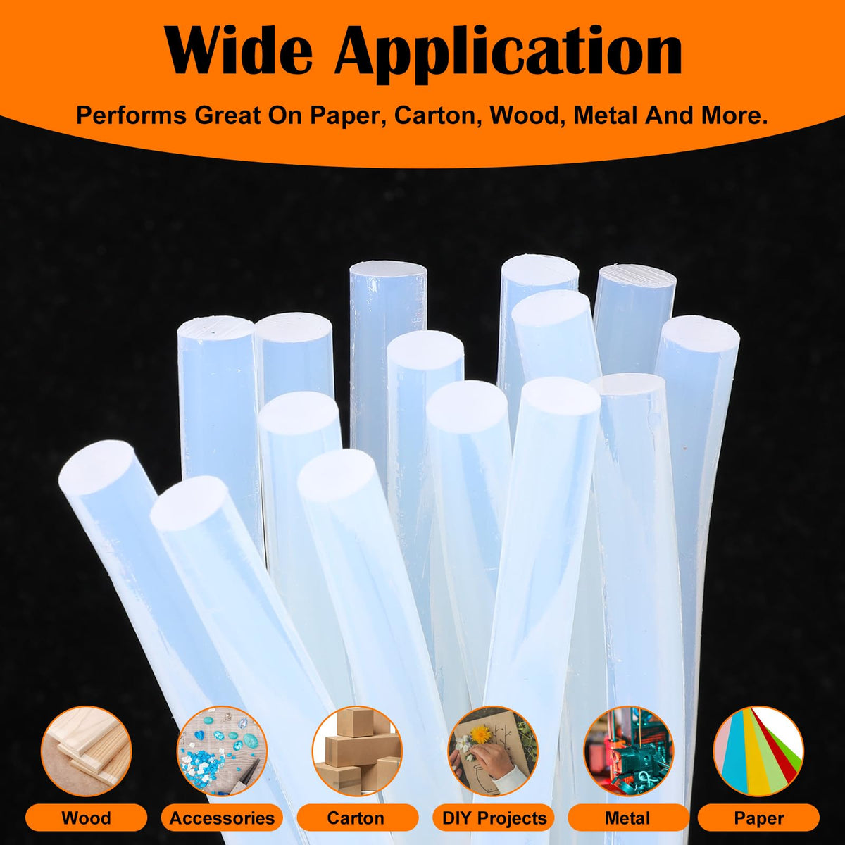 200 Pack Mini Hot Glue Sticks, Clear Hot Glue Sticks, 4 Inch and 8 mm Diameter High Viscosity All-Purpose Glue Stick for DIY Art, Craft General Repairs, Festival Home Decoration