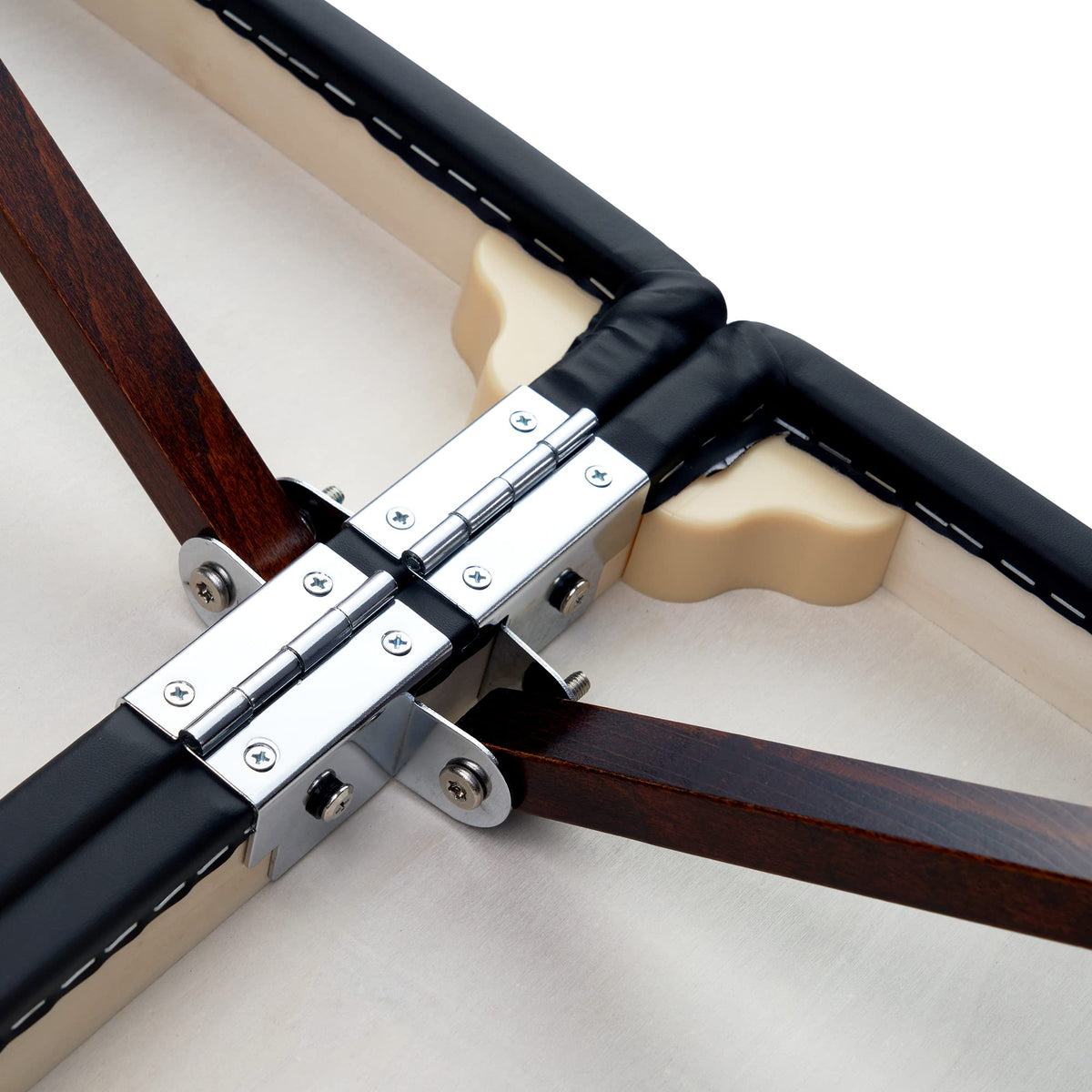 Master Massage 28" Argo Portable Spa and Beauty Table in Black with Walnut Legs