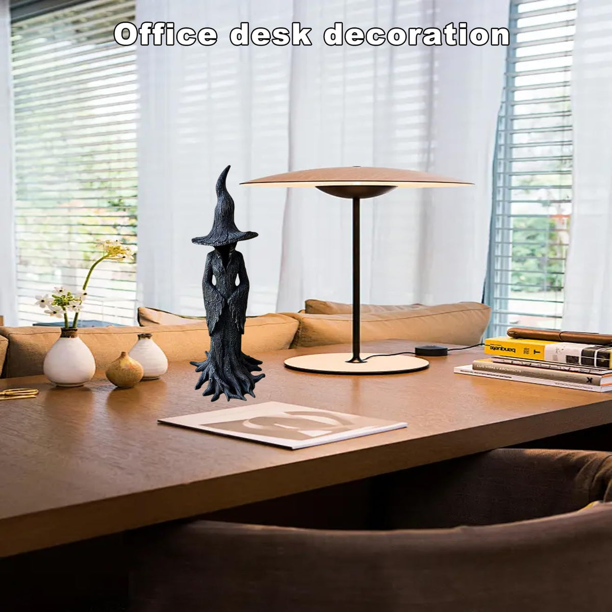 PMDYBY Resin Tabletop Gothic Decor Witch Statue, Retro/Modern Style Decor, Bookshelf/Desktop Decoration and Has A Cool Mystic Look 7.5 Inch