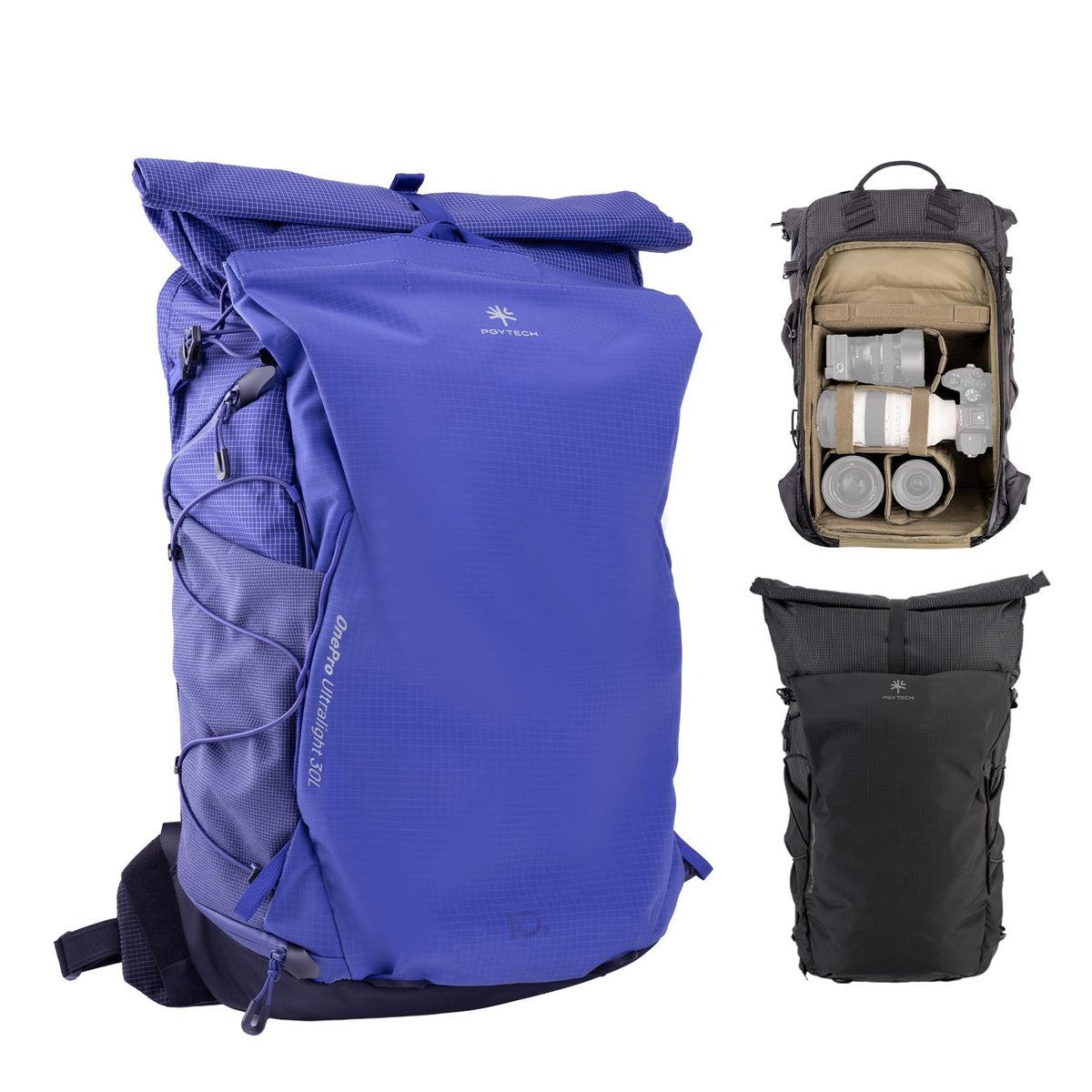 PGYTECH OnePro Ultralight Camera Backpack, Expandable Camera Bag 30L for Photographers, Outdoor Travel Bag with Dividers and 16" Laptop Sleeve, Compatible with DSLR/Drones/Mirrorless (Aurora Purple)