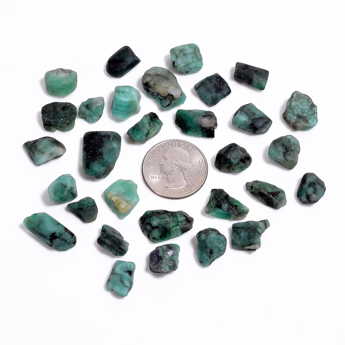 GEMKORA 100 carats Raw Green Emerald Stone Lot, Rough Gemstone, Natural Crystals, Chakra Crystals, Healing Stones, Wholesale Pack, Jewelry Making Supply, Supply, (6 to 8pcs)
