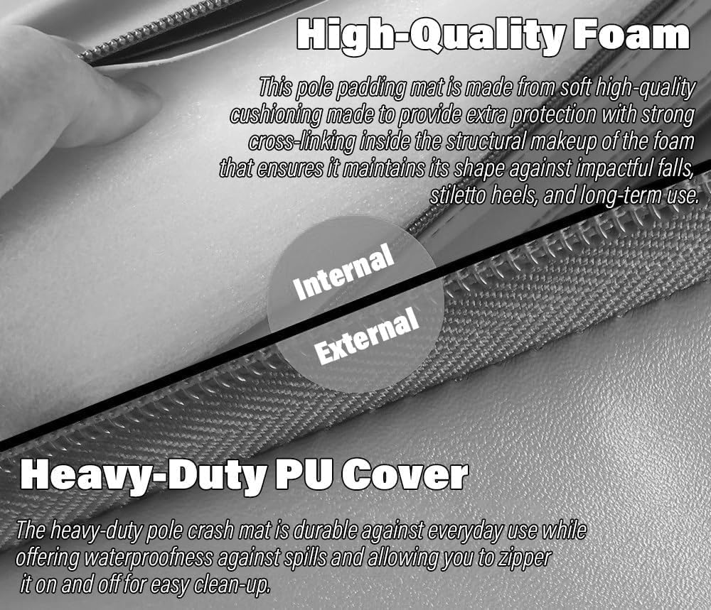 Adjustable Green Dance Pole with Safety Crash Mat, 100cm Spinning Dance Pole for Home/Studio Gymnastics, Thick 3cm Handstand Exercise Mat - Perfect for Pole Dancing and Fitness