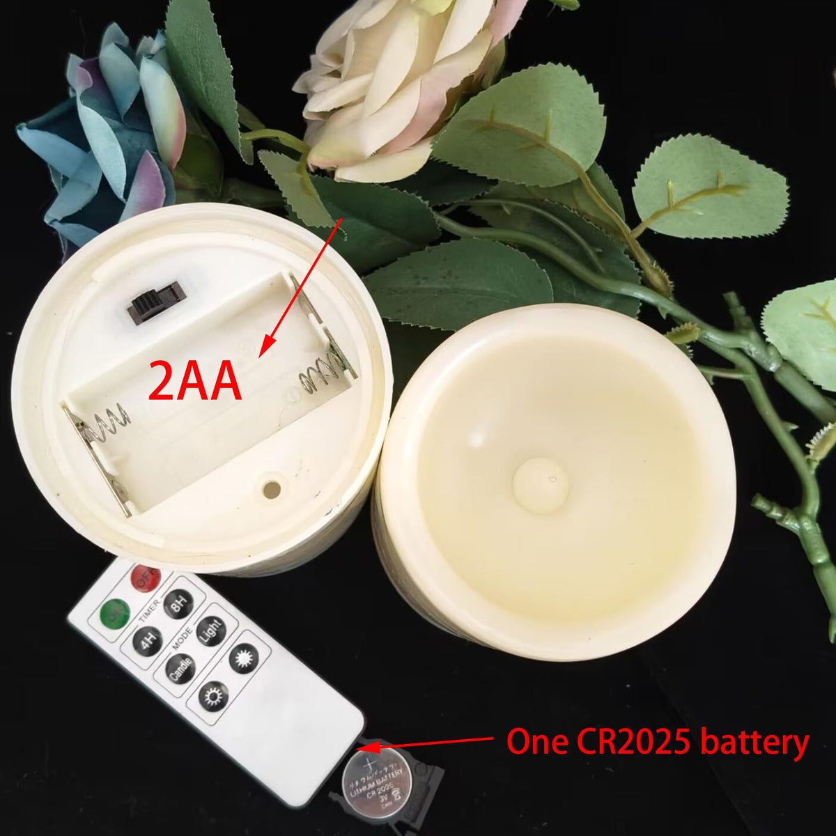 Waterproof Outdoor Flameless LED Candles - with Remote and Timer Realistic Flickering Battery Operated Electric Plastic Resin Pillar Candles for Christmas Decoration 2-Pack 3”x5”