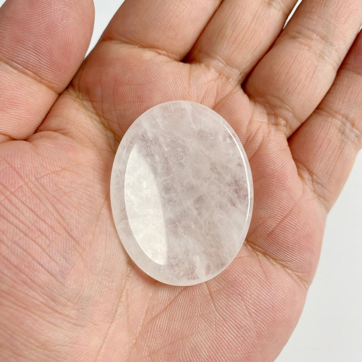 GolbalJew Clear Quartz Thumb Worry Stone for Anxiety Healing Crystals Sets, Hand Carved Crystals and Healing Stones, Meditation Crystal Reiki Natural Relax Palm Stone for Anxiety Therapy Relief