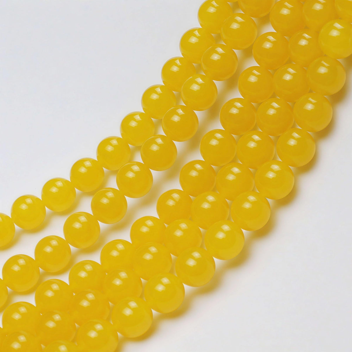 MJDCB Natural Yellow Jade Round Loose Beads for Jewelry Making DIY Bracelet Necklace (6mm)