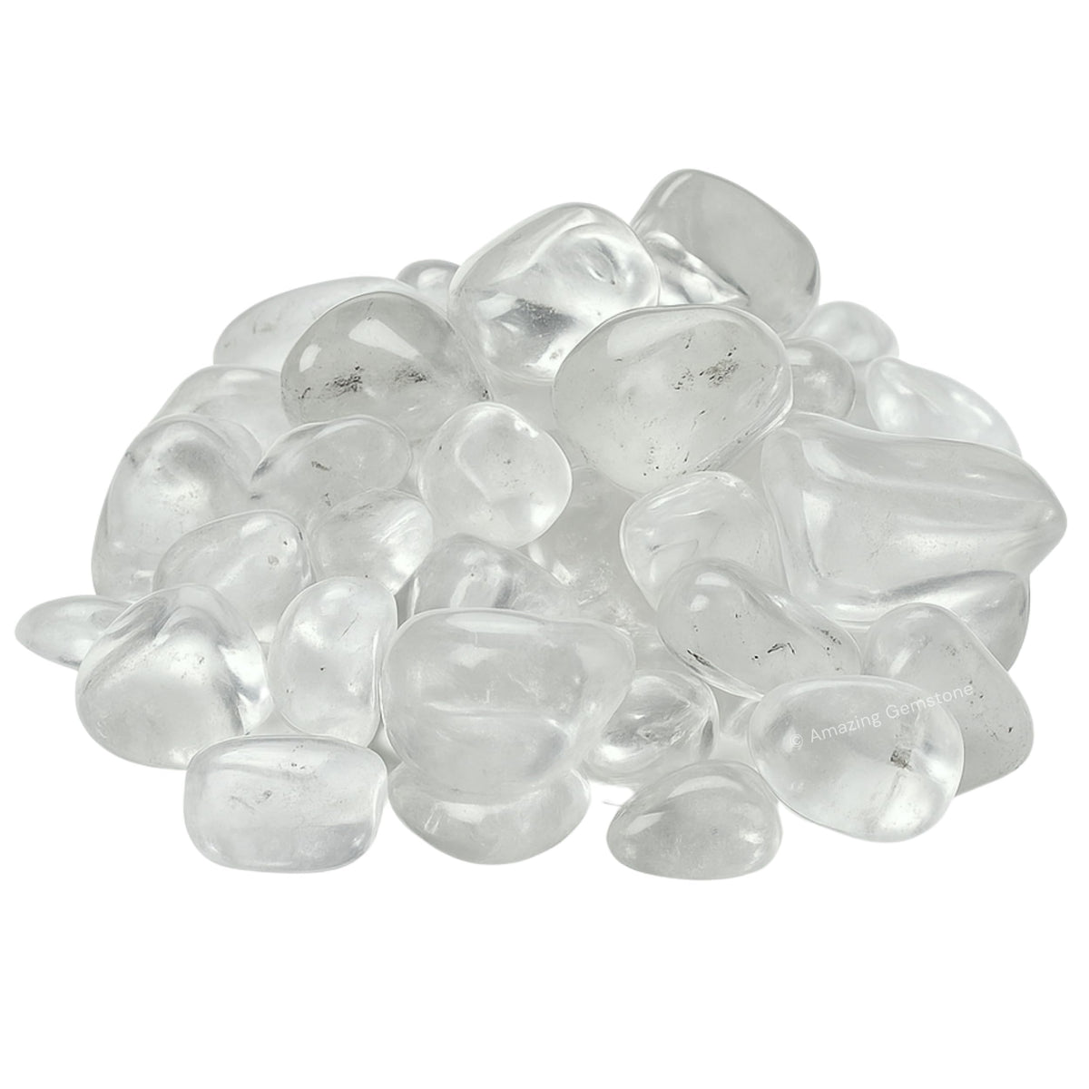 Amazing Gemstone Clear Quartz Crystals and Healing Stones Tumbled - 1 Oz Clear Quartz Stone, Natural Healing Stones for Energy Balance, Stress Relief - Polished Gems Rocks