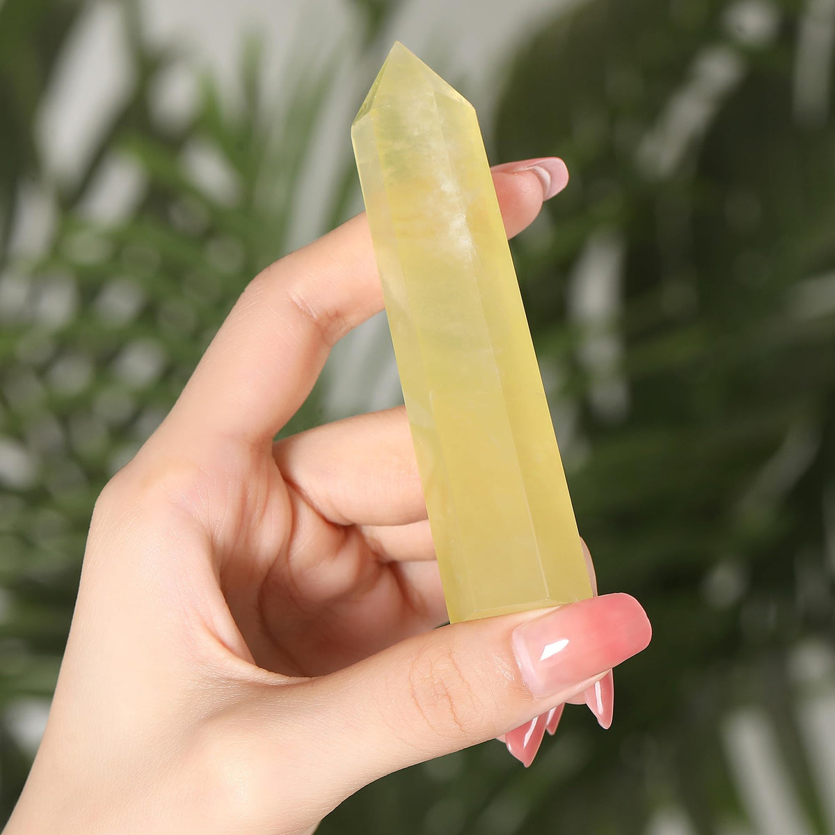 ZHIYUXI3.7-4" Citrine Crystal Yellow Crystal Wand Hexagonal Pointed Gemstones Healing Crystals Tower Stone 1 Pc Large Crystals Reiki Energy Balancing Meditation Therapy Decoration Gifts