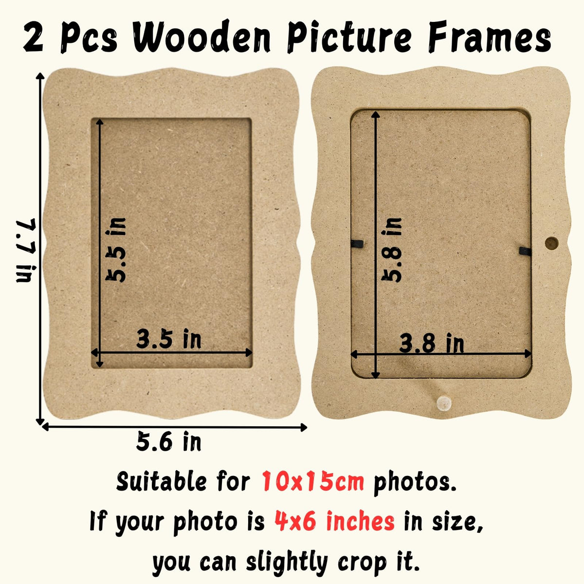 Coloch 2 Pack Decorate Your Own Mosaic Picture Frame Craft Kit, Wooden DIY Picture Frame Kits for Adults Mosaics Making Supplies for Gift, Decoration, Birthday, Anniversary