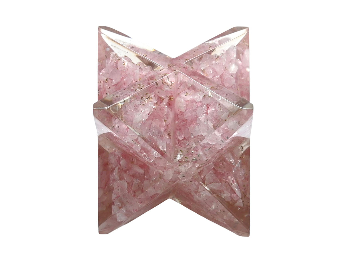 Amazing Gemstone 1 Pcs Rose Quartz Large Crystal Orgone Merkaba Star for Reiki Healing Meditation and Crystal Grid