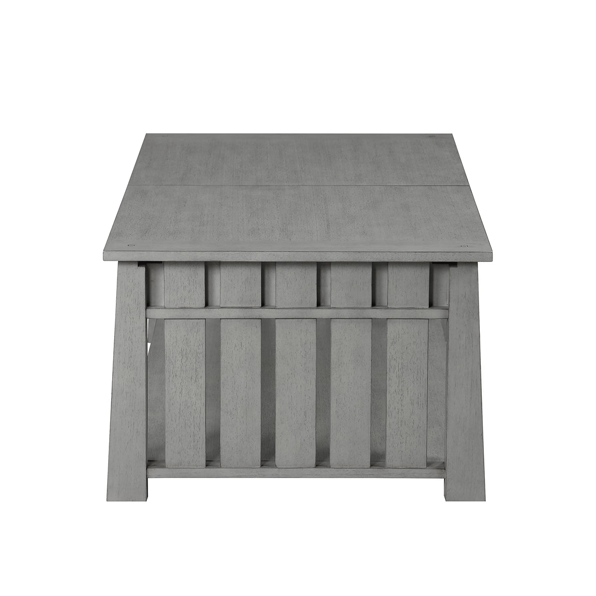 HOMES: Inside + Out Clairemont Farmhouse Rectangle Lift-Top Solid Wood 46 in. Coffee Table with 2-Drawer and 1-Shelf for Living Room, Bedroom, Reception Room, Gray