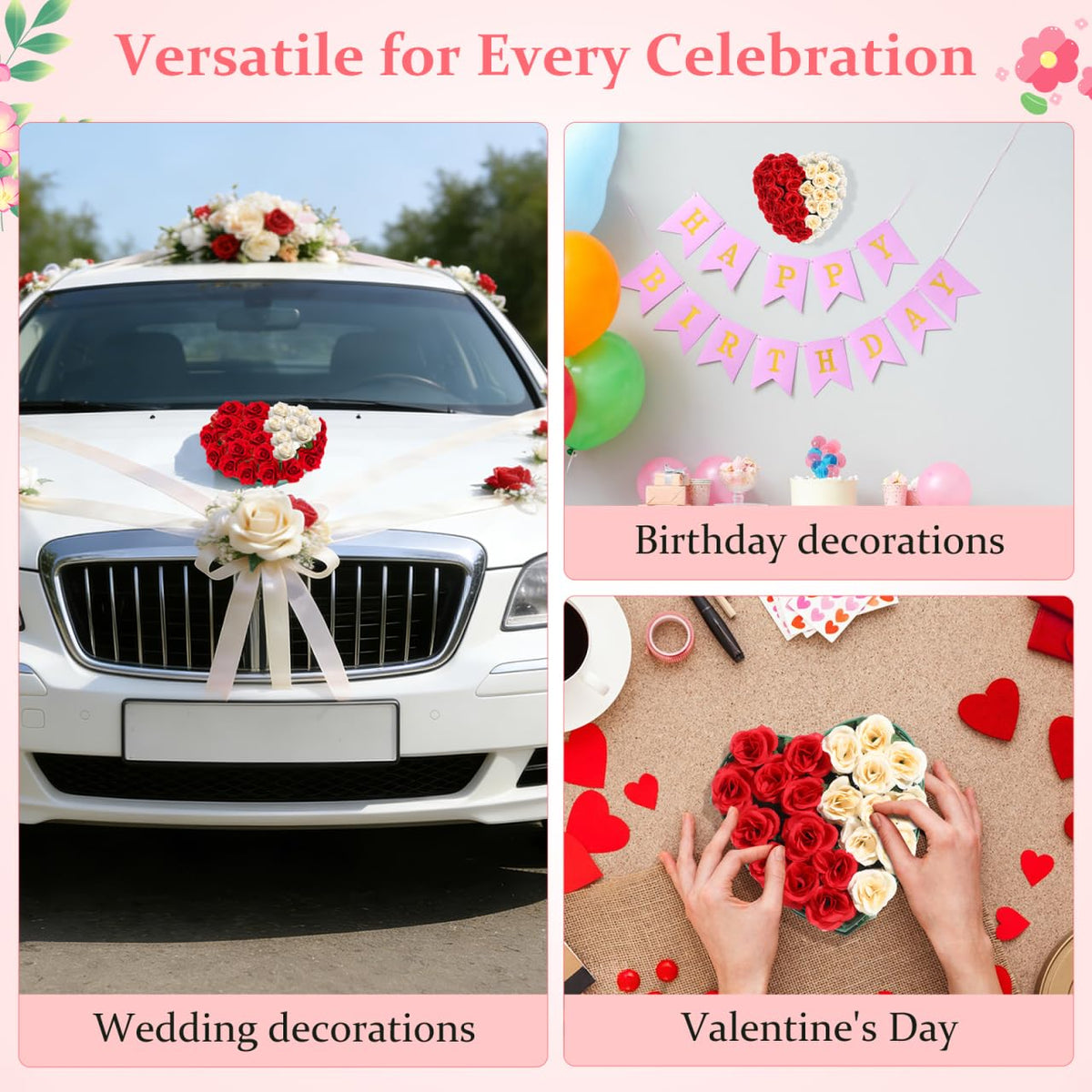 EXCEART Heart Shaped Floral Foam with 4Pcs Suction Cups, Green Wet Florist Sponge Blocks for Wedding Car Decoration, DIY Flower Arrangement Bricks for Parties & Anniversaries, Leak-Proof