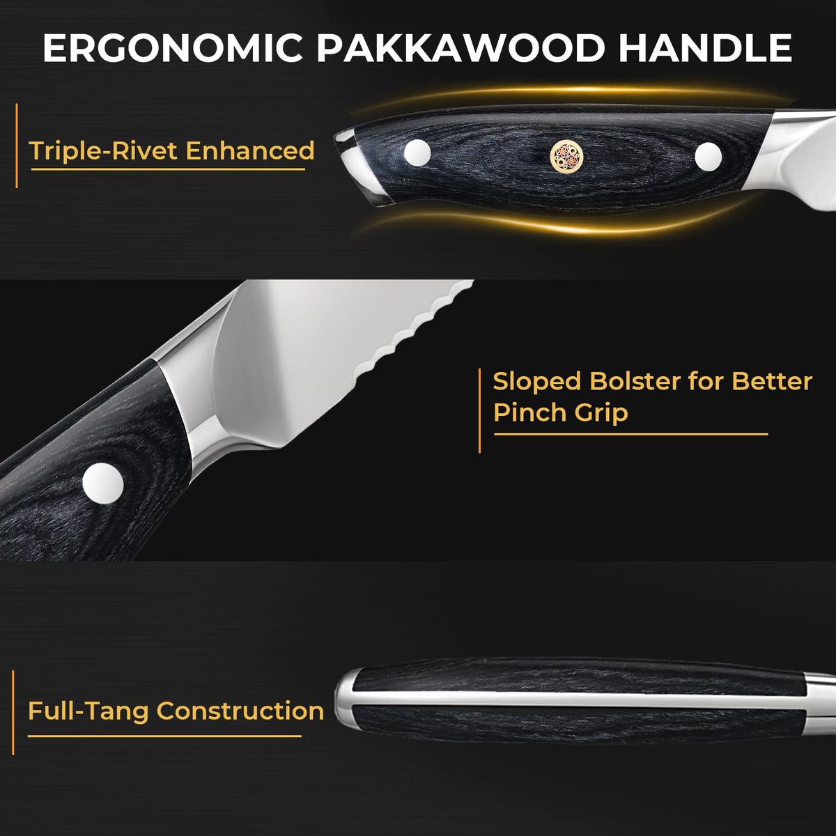 DiiHAUZZ Bread Knife, 10 Inch Serrated Knife for Slicing Homemade Bread, Razor Sharp High Carbon Steel, Professional Bakery Kitchen Knives with Full Tang Ergonomic Handle for Sourdough, Bagel, Cake