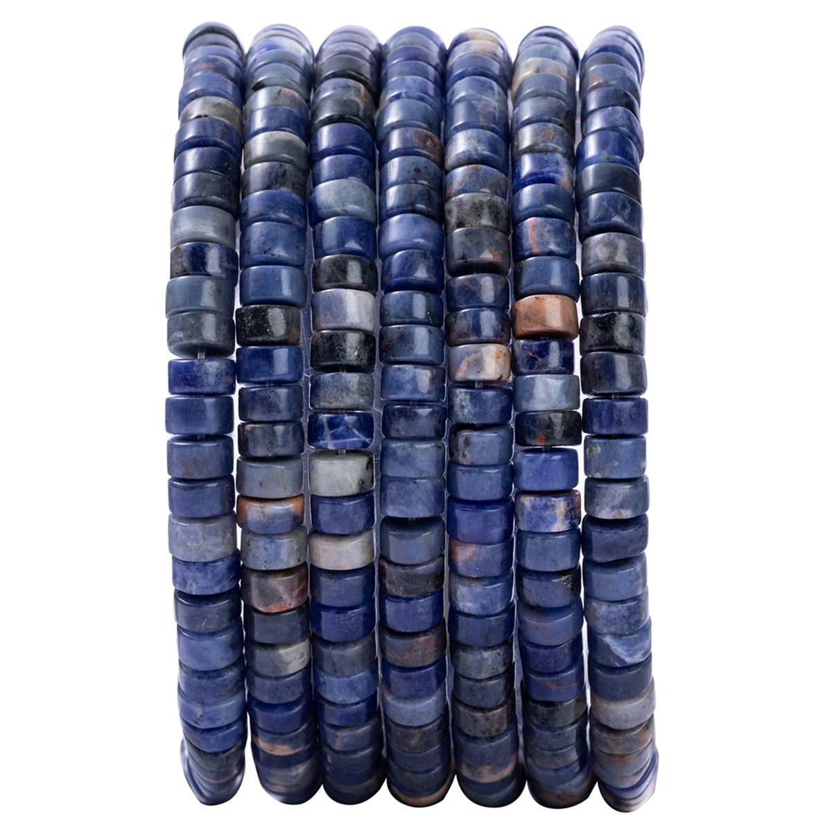 Natural Blue Sodalite Stone Spacer Beads 6x3mm 38cm/str Flat Round Loose Semi Gemstone Caps for Making Bracelets Necklace