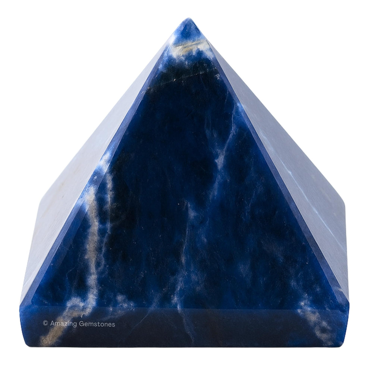 Amazing Gemstone Sodalite Pyramid Crystal Healing Stones - 1.5" Great Pyramid Figurine of Natural Stone Pyramid for Meditation, Reiki, Chakra Balancing and Crystal Pyramids Grid