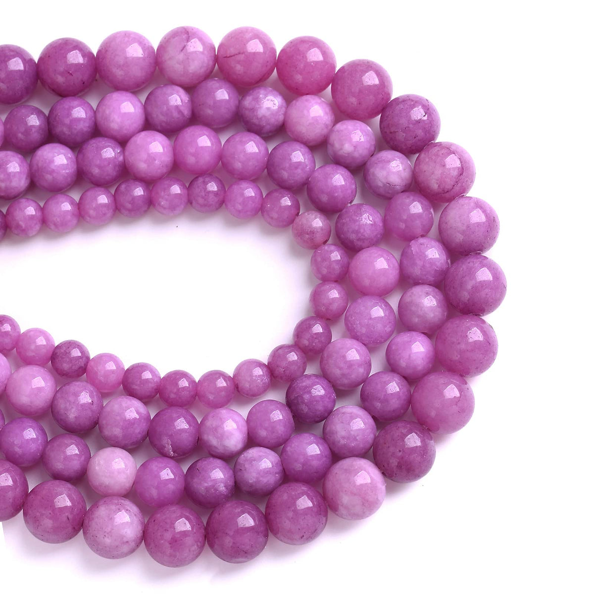 8MM 46PCS Purple Lepidolite Mica Stone Loose Beads for Jewelry Making DIY Bracelet Necklace