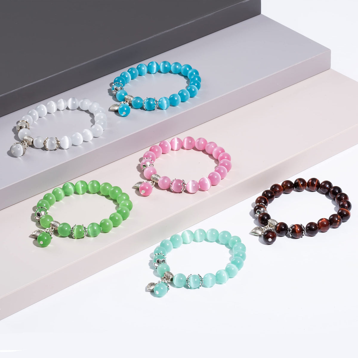 MEHUK Natural Stretch Gemstone Bracelet Healing Stone Beaded Bracelets for Women Men Gifts (Unisex)