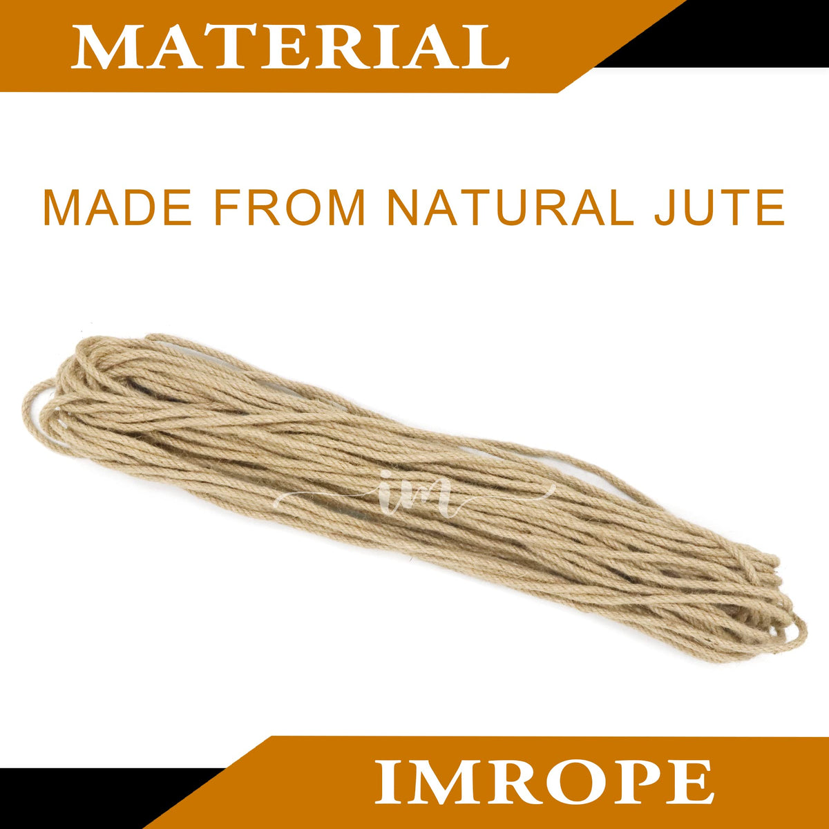IMROPE 4mm x 300 Feet Natural Jute Rope, Twine for Gardening Tomato Climbing Plant Tie Floristry Crafts Gift Wrapping Packing Decor