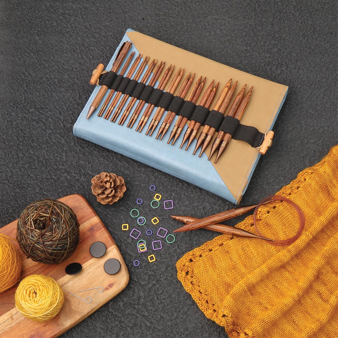 KnitPro Ginger Regal Interchangeable Needle Set 5" (13cm) | 11 US Sizes (4 to 17)