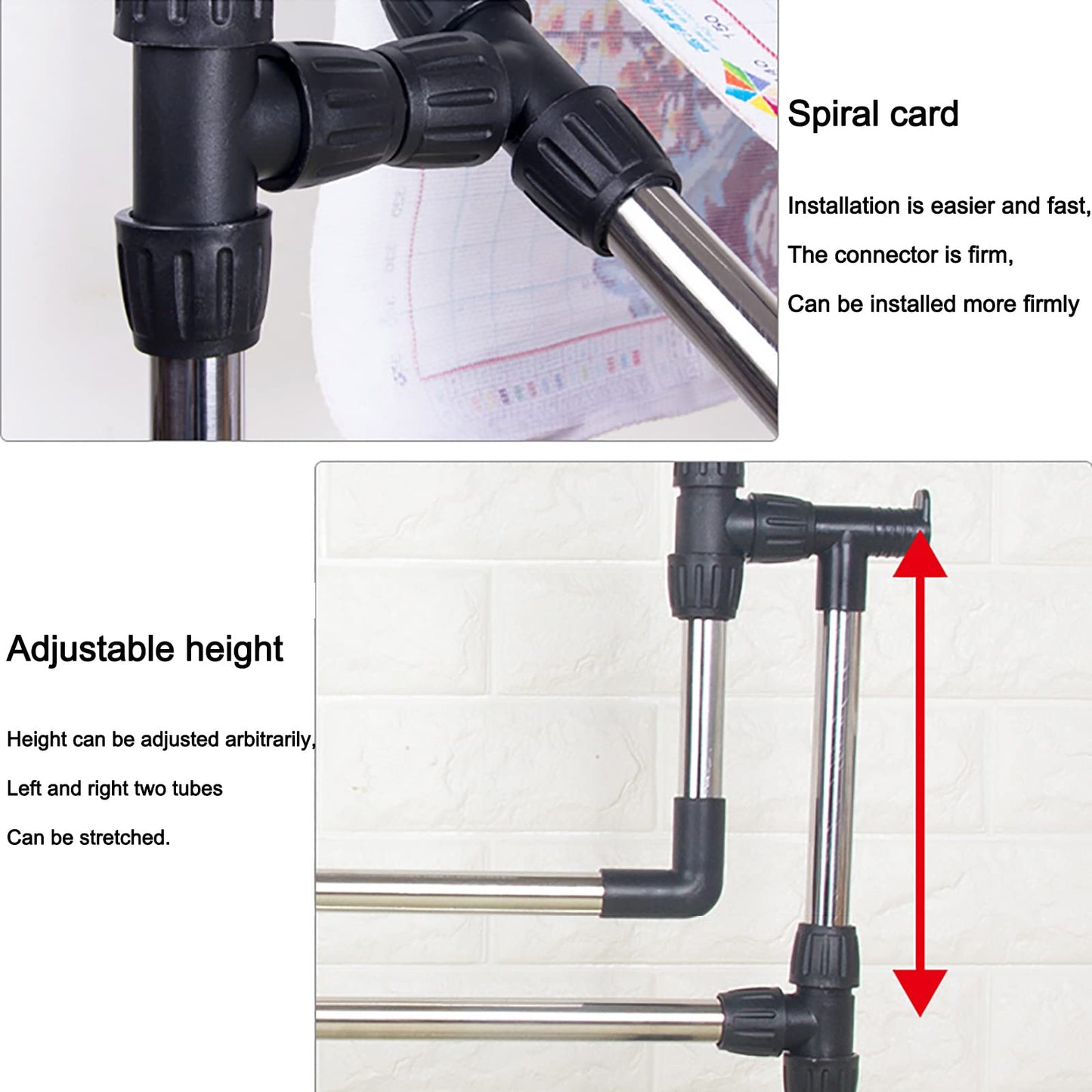 Adjustable Embroidery Stand - Needlework Floor Frame for Cross Stitch Craft, Height Adjustable Lap Table for Art & Sewing Holder, Standing Embroidery Tool for Increa