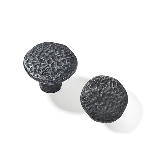CABDM 10 Pack 1-1/2 Inch Rustic Cabinet Knobs Black Iron Vintage Farmhouse Solid Core Kitchen Antique Cabinet Knobs, Luxury Cabinet Handles, Hardware for Doors & Dresser Drawers