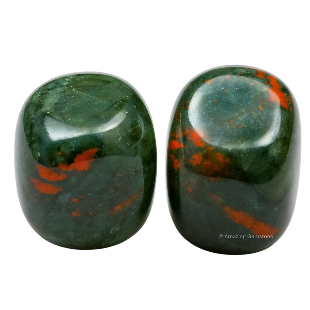 Amazing Gemstone African Bloodstone Crystals and Healing Stones Tumbled - 1 oz African Bloodstone Stone, Healing Stones for Energy Balance, Premium Polished Gems Rocks for Meditation and Wellness