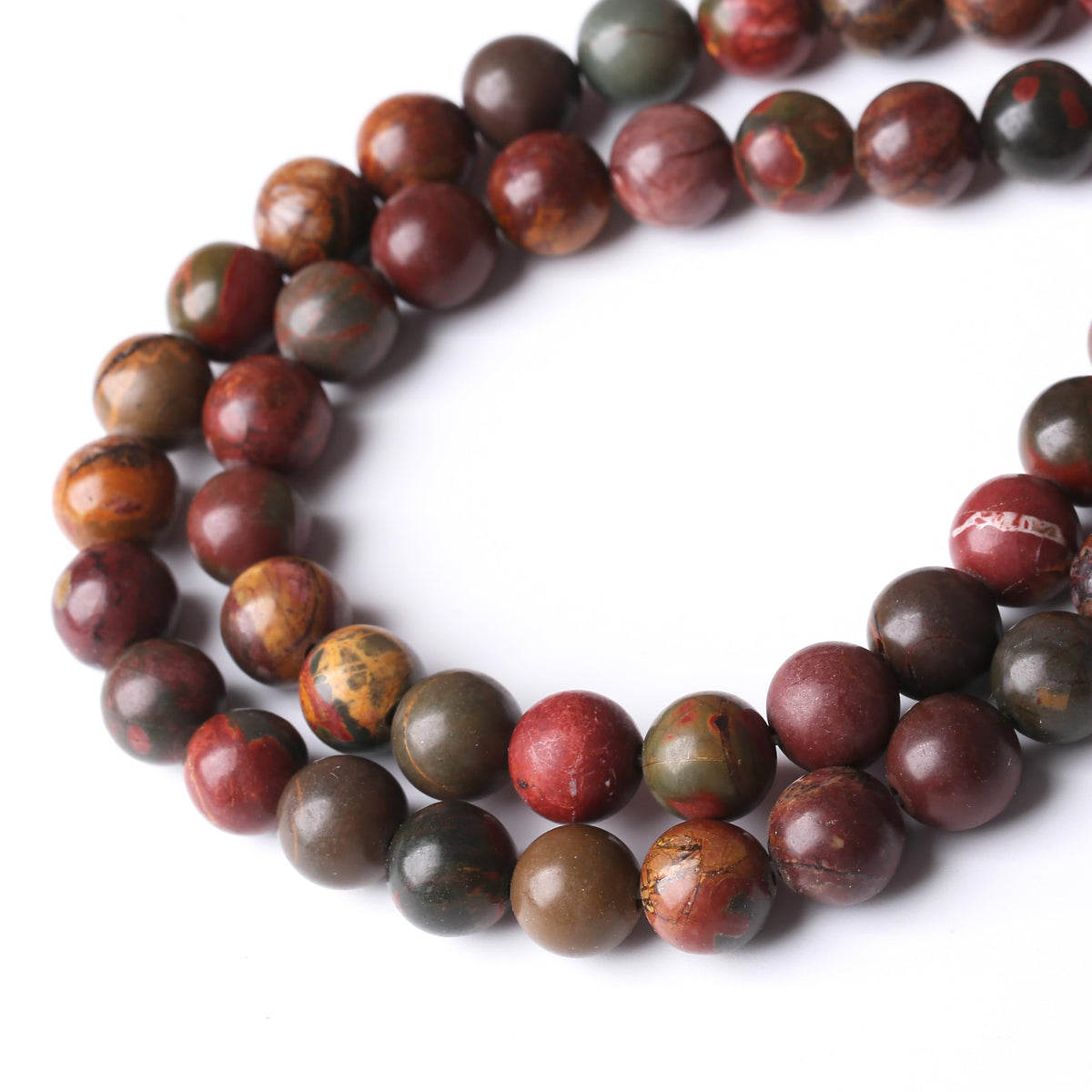 Red Pine Stone Beads Gemstone Round Crystal Energy Jade Stone Beads for Jewelry Making DIY Bracelet Necklace 1 Strand 15.5inch 35PCS 10MM