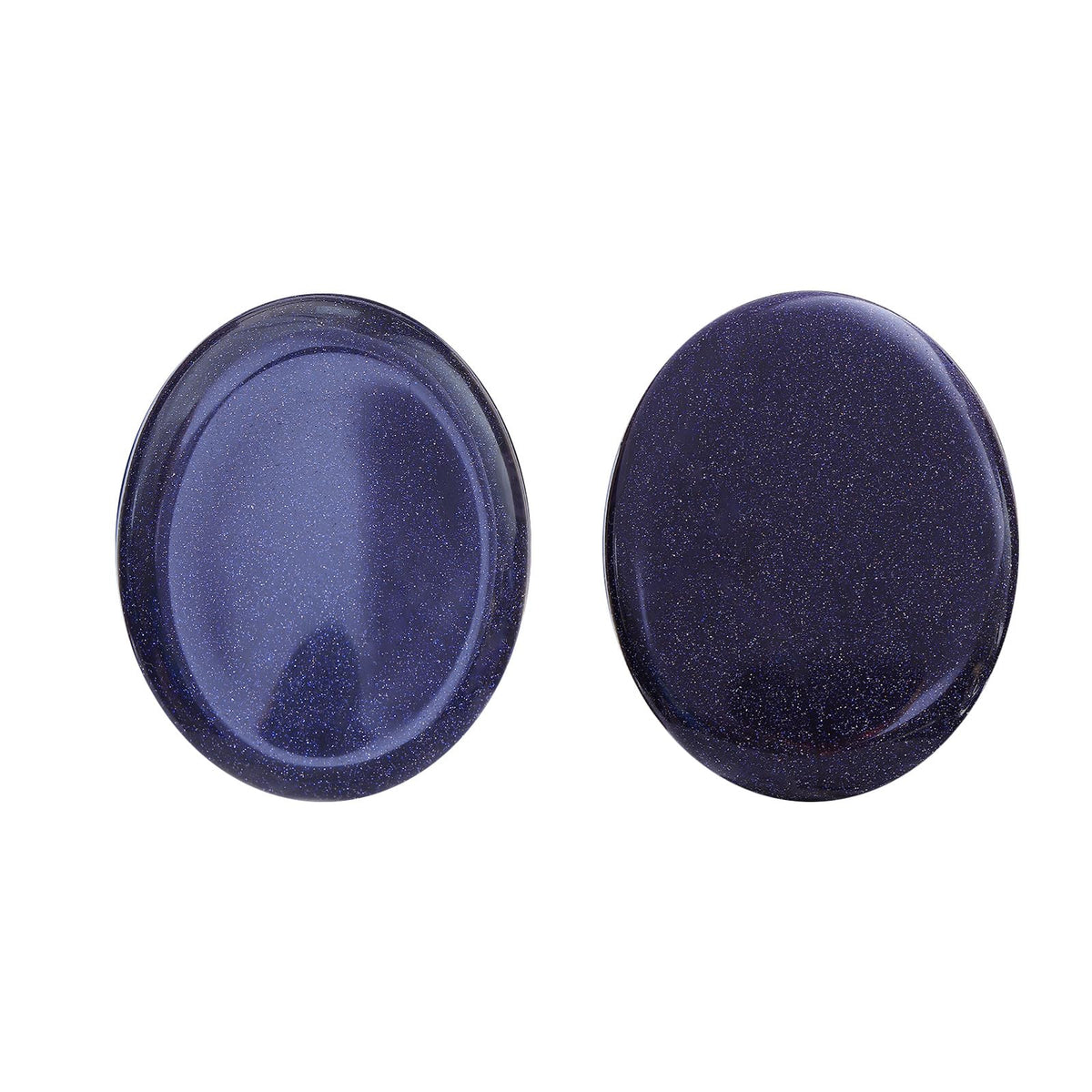 Chakra Worry Stones for Anxiety Crystal Thumb Palm Stone Handcarved Polished Oval Gemstone Chakra Decor Thoughtful Gifts 2PCS (Blue SandStones)