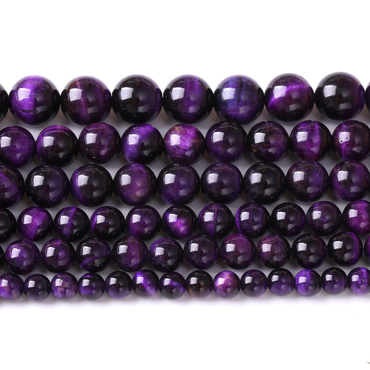 6mm 60pcs A+ Natural Purple Tiger Eye Stone Beads Round Spacer Loose Beads for Jewelry Making DIY Bracelet Necklace 15" Inch