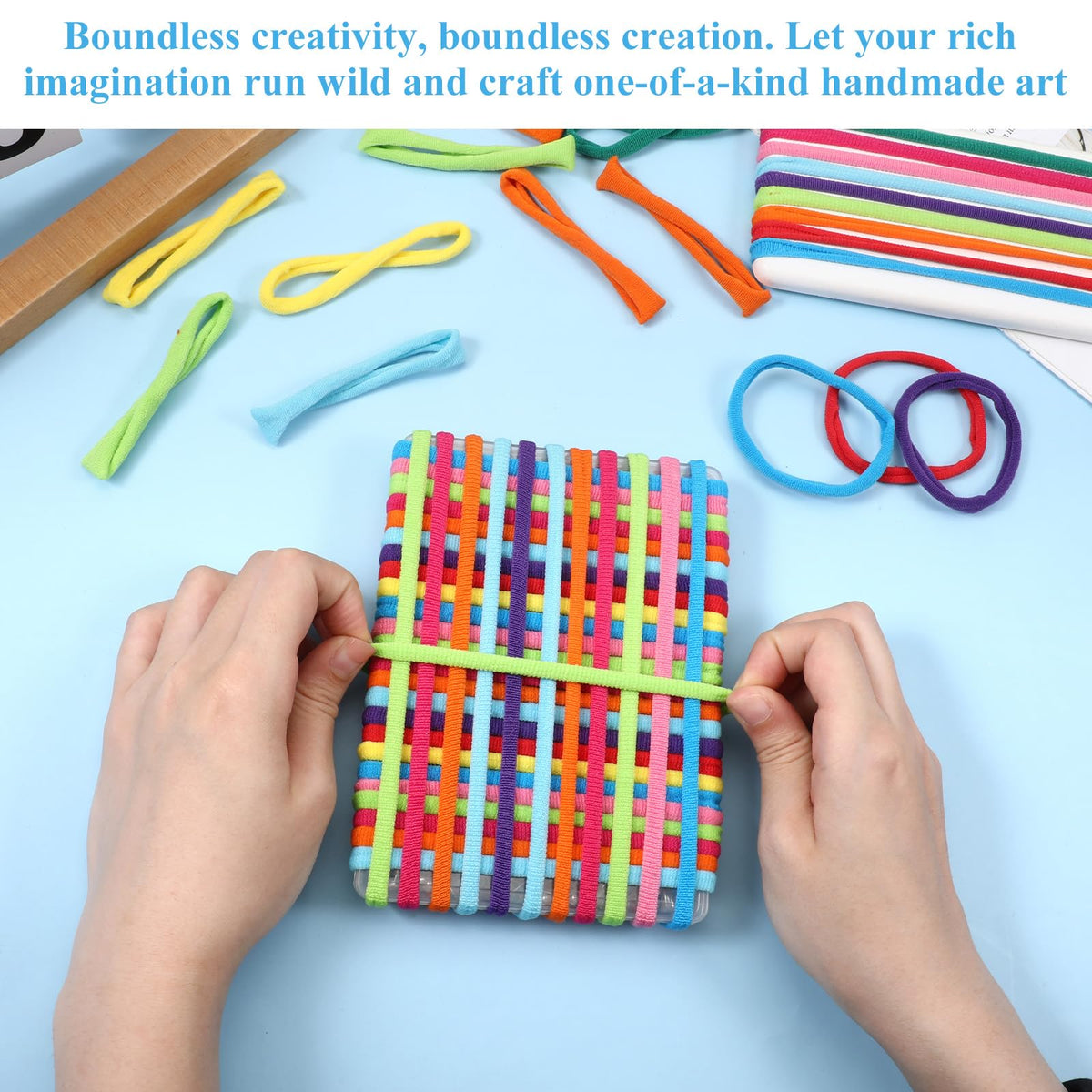 IANFAN 1000 Pcs Weaving Loom Refill Loops 10 Colors 6 Inch Durable Nylon Weaving Loom Bands Potholder Rainbow Refill Loops for Kids Adult DIY Knitting Craft Projects