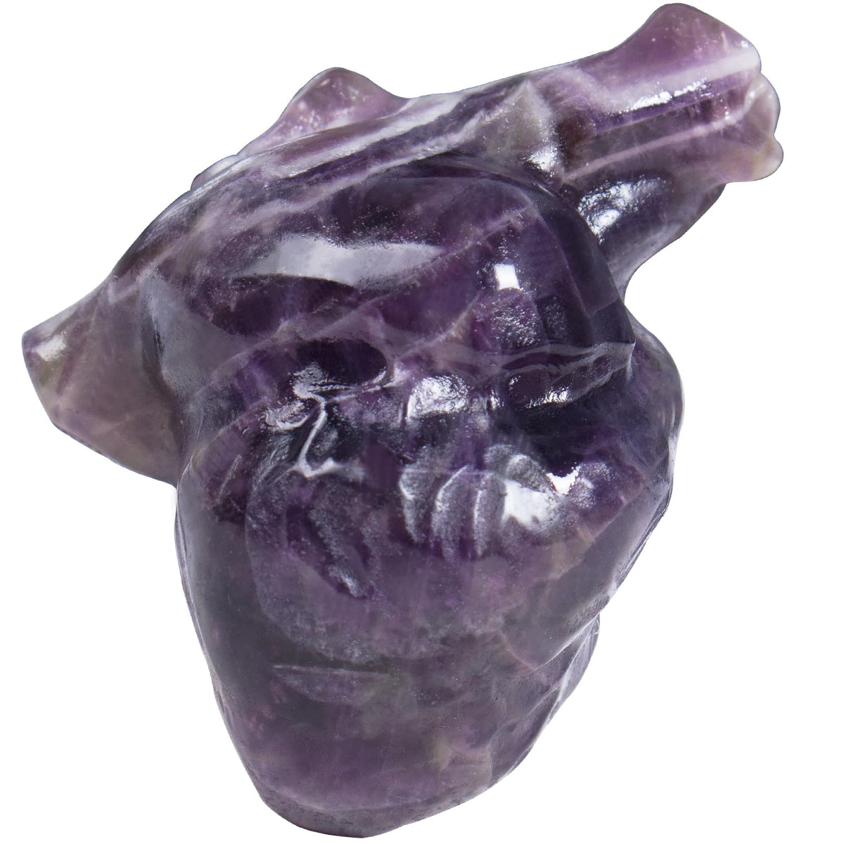 QLRSUXN Amethyst Heart Crystal Figurines, 2.1 Inch Crystal Heart Love Statue for Home Decor, Meditation and Stress Relief, Hand Carved Natural Healing Stone Cardiac Sculpture Spiritual Gift for Women