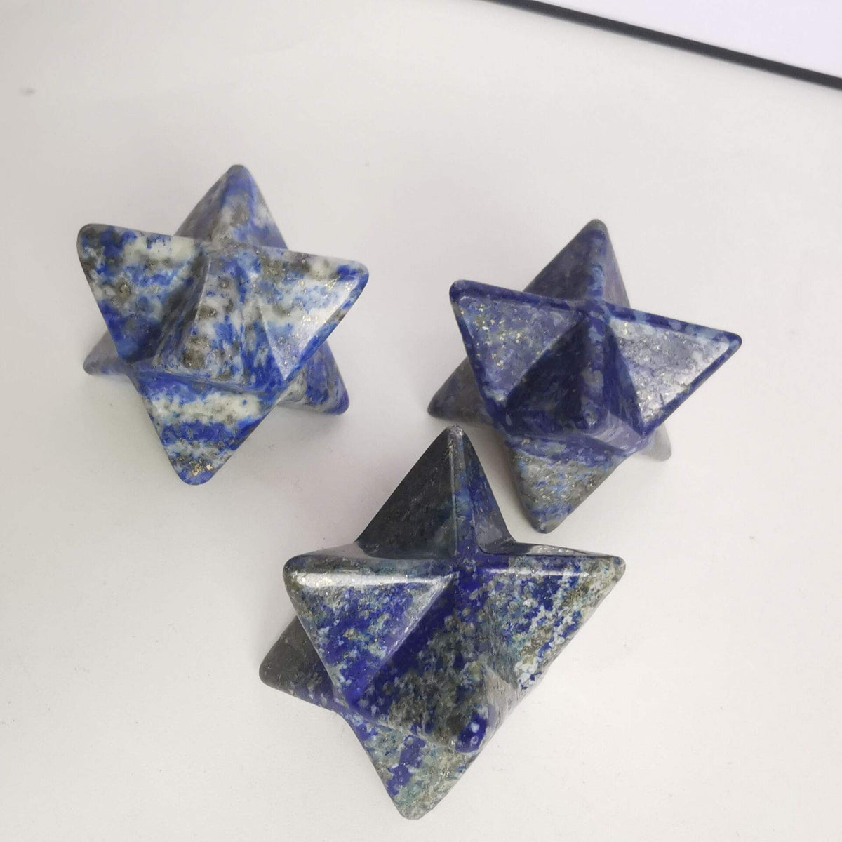 Loveliome Natural Lapis Lazuli Merkaba Crystal Protection Sacred Meditation Energy Generator Healing Chakra Six-Pointed Star 1 Inch