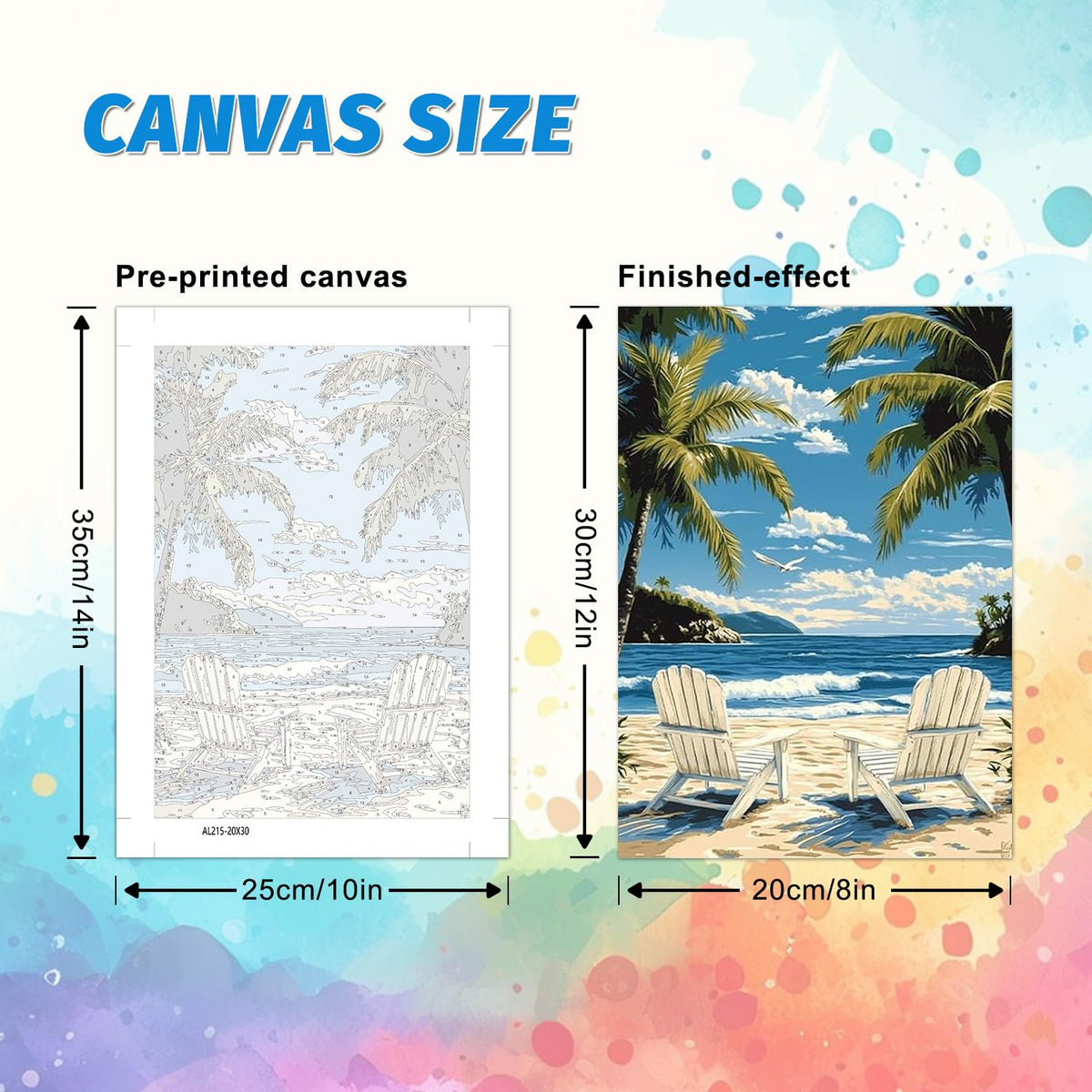 PHANTASYART 6 Pack Paint by Numbers Kit for Adults Beginners-Beach Adult Paint by Numbers,Easy Landscape Canvas Paint by Numbers for Adults,DIY Acrylic Paint Kit for Gifts Home Decor 8x12inch