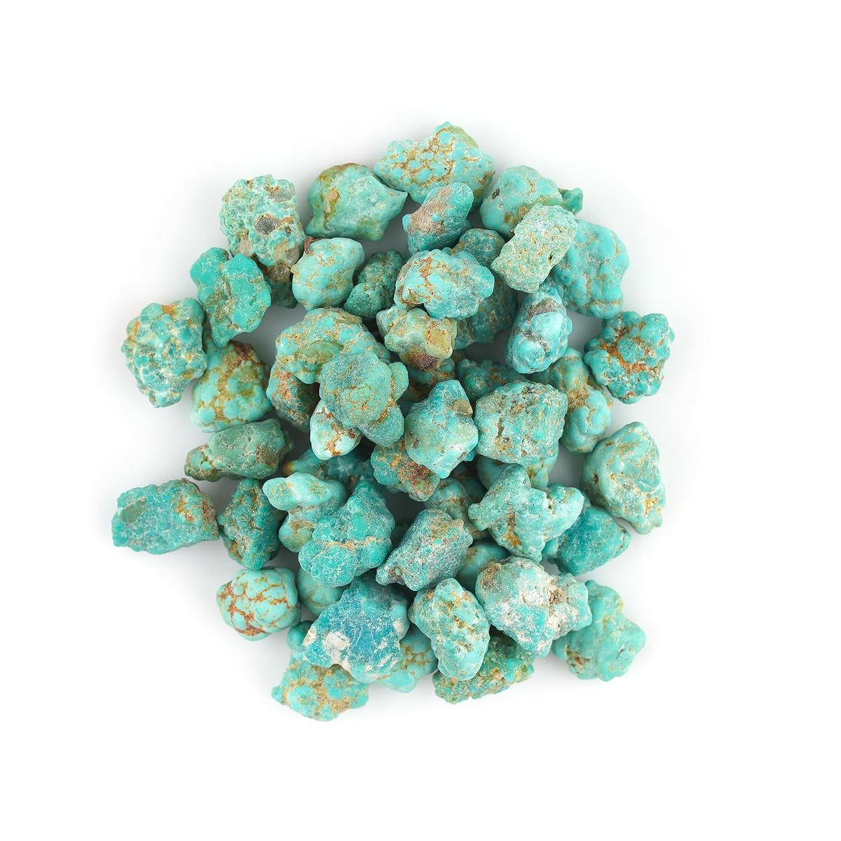 CRYSTALIS Wholesale Bulk 50pcs Arizona Copper Turquoise Natural Raw Crystals, Loose Gemstone Rough Jewelry Making Supply, Chakra Healing Stones, DIY, Gem Collection (90+ carats) (4-8mm)