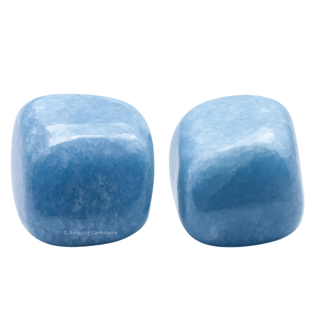 Amazing Gemstone Blue Calcite Crystals and Healing Stones Tumbled - 1 oz Natural Healing Stones for Energy Balance, Stress Relief - Premium Polished Gems Rocks for Meditation and Wellness
